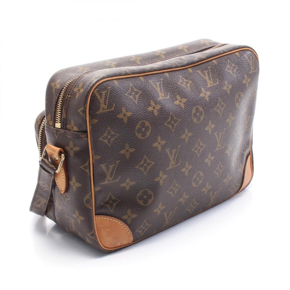 Louis Vuitton Leather Nile Monogram Canvas Brown Bag Shoulder